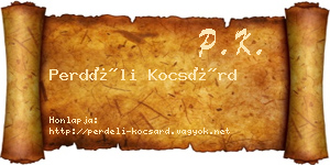 Perdéli Kocsárd névjegykártya
